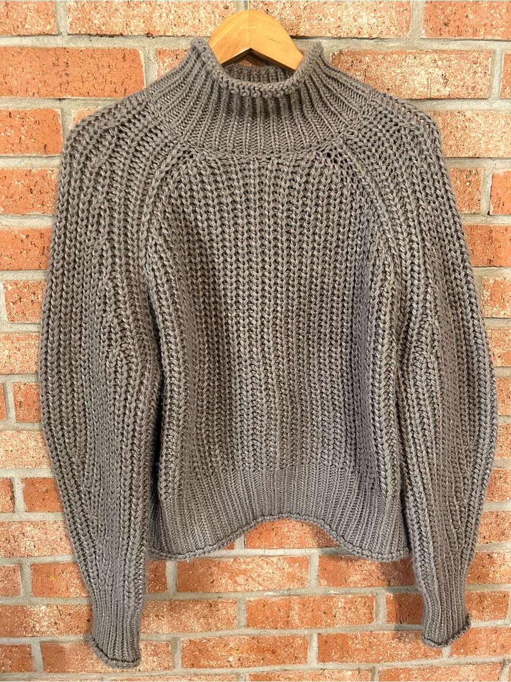 H&M Chunky Knit Turtleneck Sweater - Gray